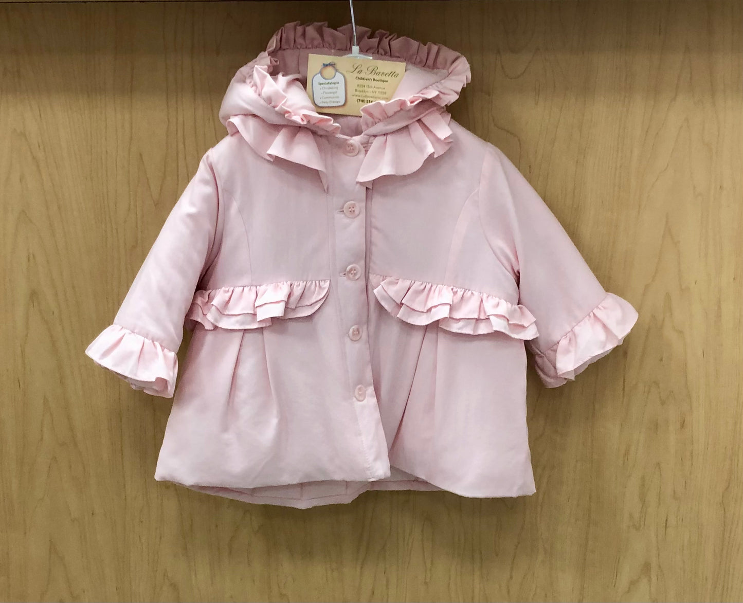 Pink Jacket with ruffled waist