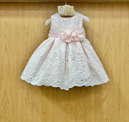Eylet light pink dress made in Italy