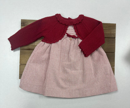 Baby Girls Burgandy Knit Dress 047-30206