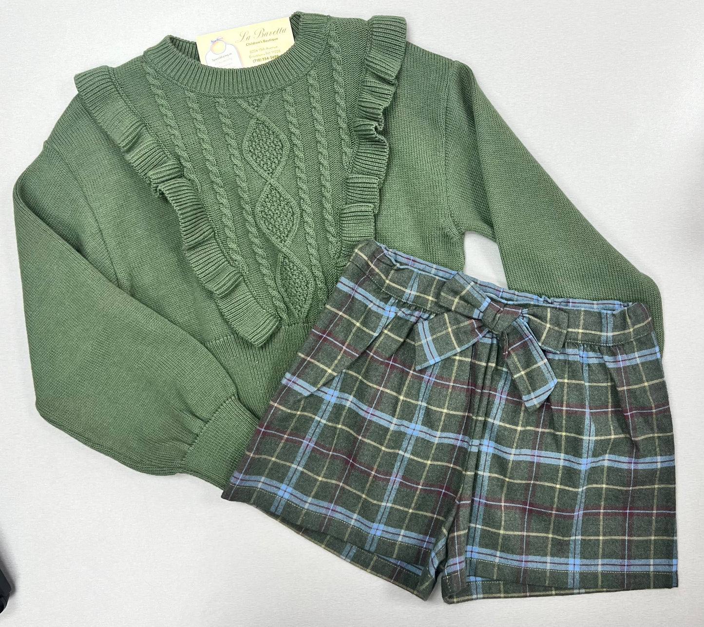2pc Girls winter shorts set