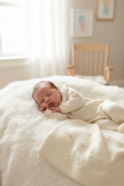 Take me home Ivory knit baby girls set