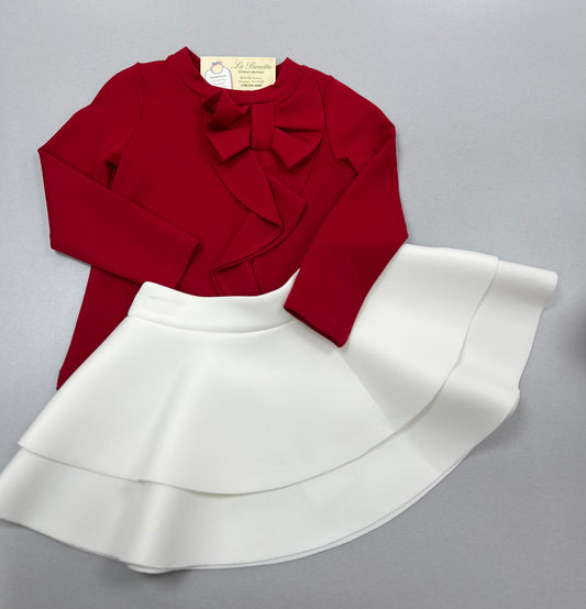 Santa Claus Girl's White Skirt Outfit | Holiday Season | La Bavetta