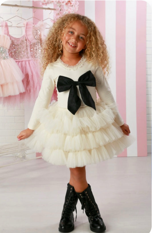 Elise Ivory and Black Dress By Ooh la la couture