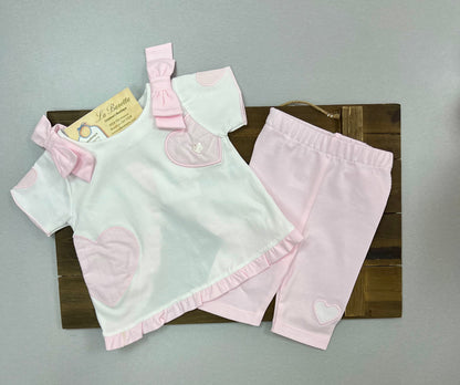 2pc Baby girl pink legging set DBV251304