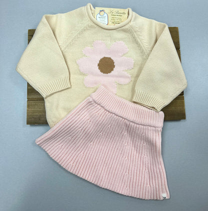 Oh baby 4788E765 Pink Daisy 2pc skirt set