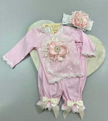 Katie Rose Kim  Baby Girls pants set W/long sleeves