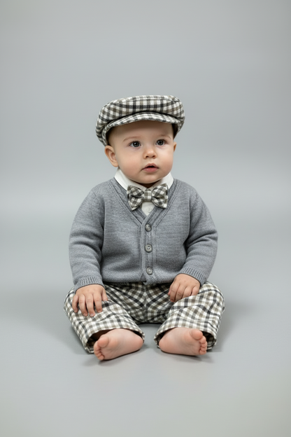 Bimbalo boys Grey Knit Sweater pants set 6864