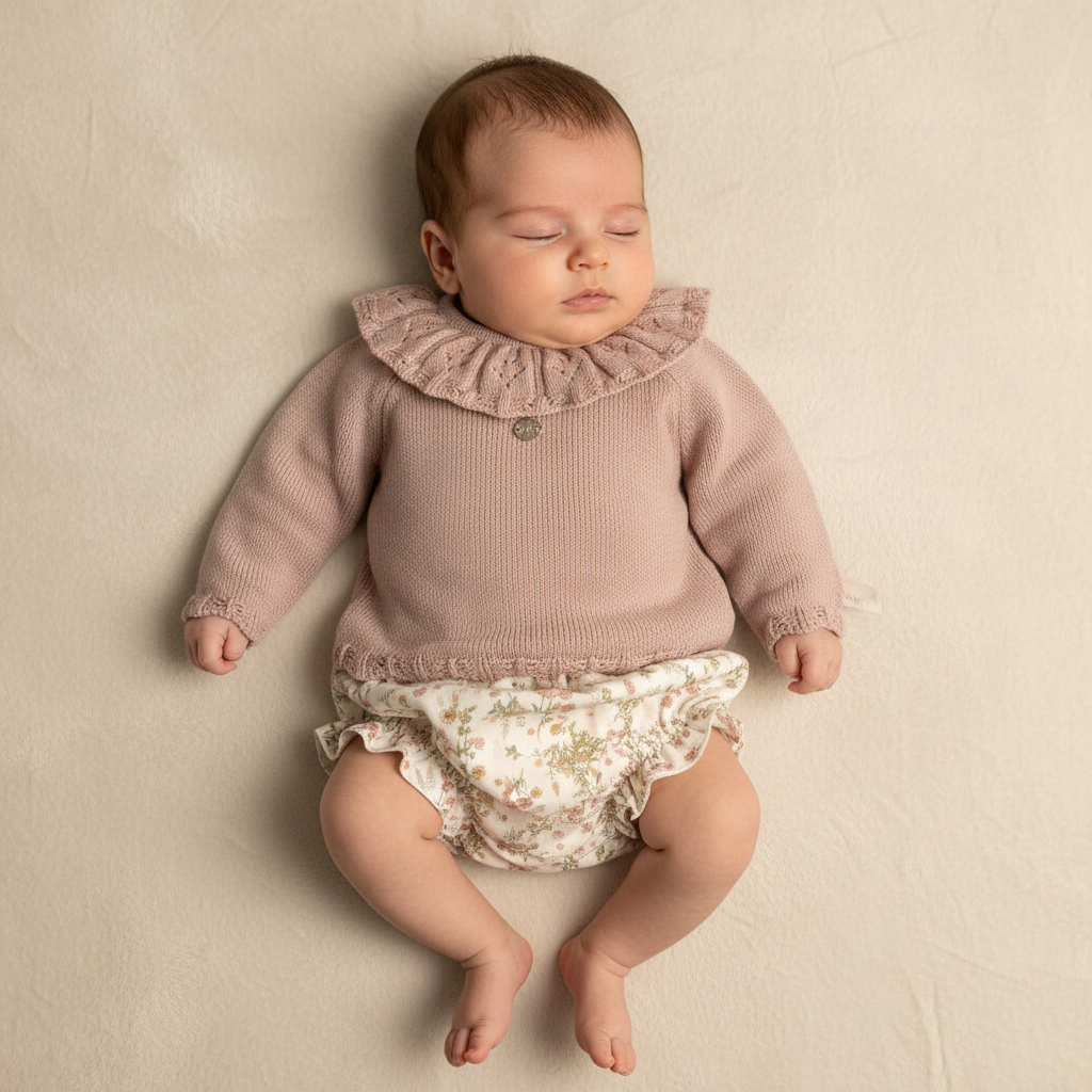 Antique Pink Ruffled Collar Shorts Set by Martin Aranda