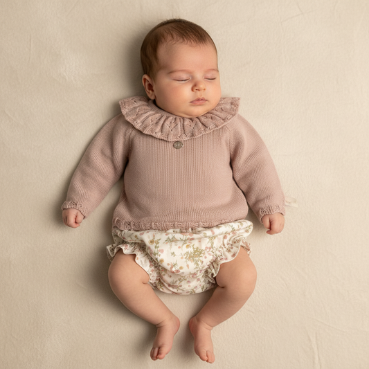 Antique Pink Ruffled Collar Shorts Set by Martin Aranda