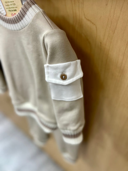 Ivory /Tan soft Jogger Made In Italy