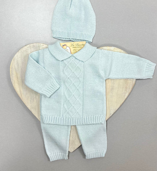 3pc powder Blue knit Joaquin