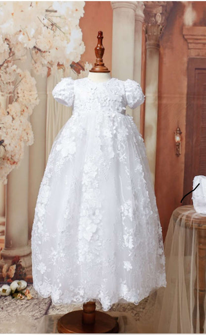 Princess Daliana Christening dress near me with Floral Lace in NYC