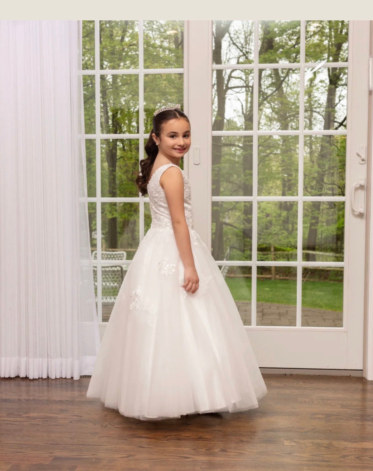Beaded top communion dress