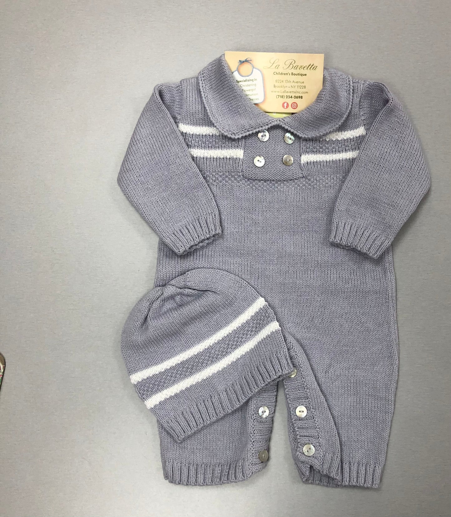 Grey cotton knit Romper Moises