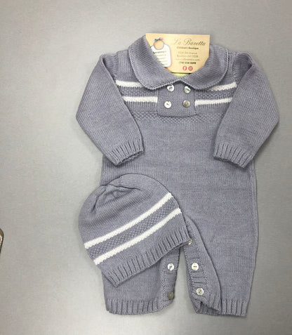 Grey cotton knit Romper Moises