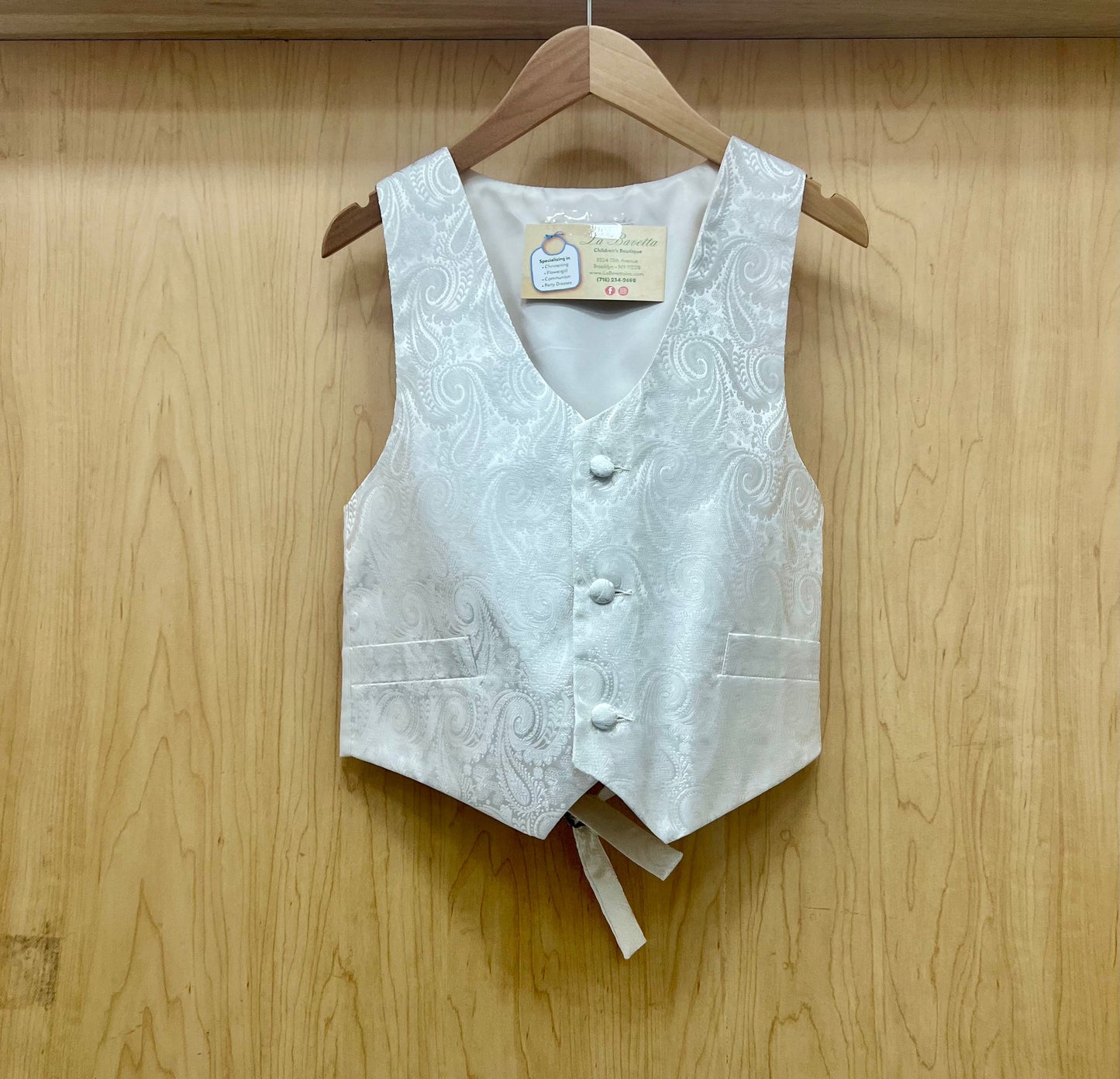 Boys' Brocade Paisley Formal Vest