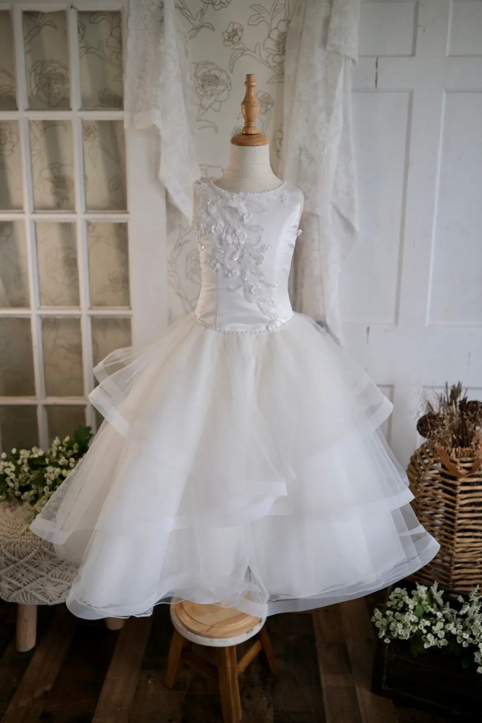 Christie Helene Sleeveless Communion Dress | Brooklyn Shopping