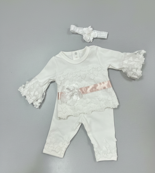 Baby Girl 3-Piece Floral Petal Set with Headband