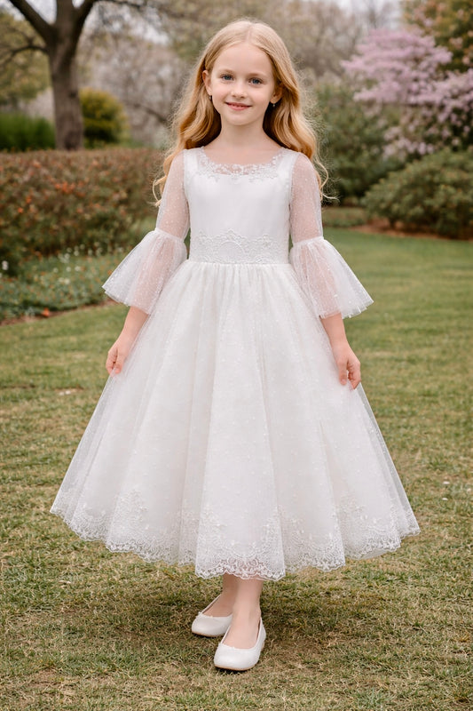 Sweetie Pie Communion Dress with arm tulle sleeve SP303