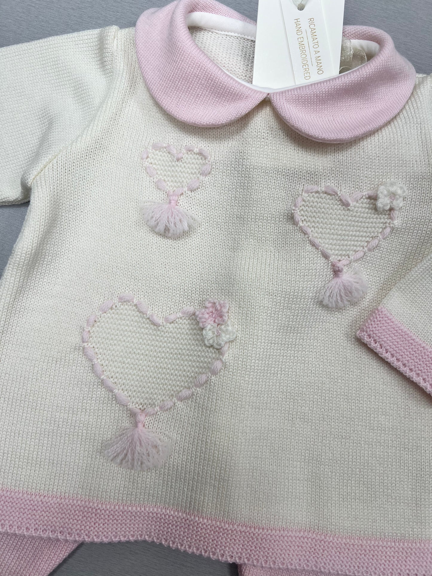 Pink/Ivory knit Set Made in Italy