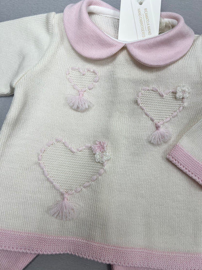 Pink/Ivory knit Set Made in Italy