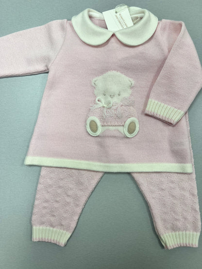 Knit ivory/Pink 2pc set made In Italy