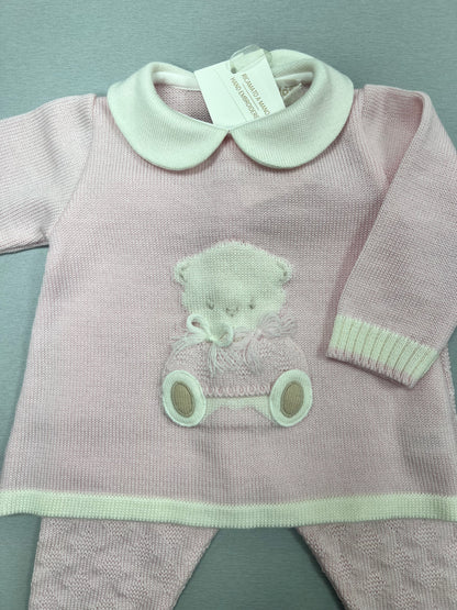 Knit ivory/Pink 2pc set made In Italy