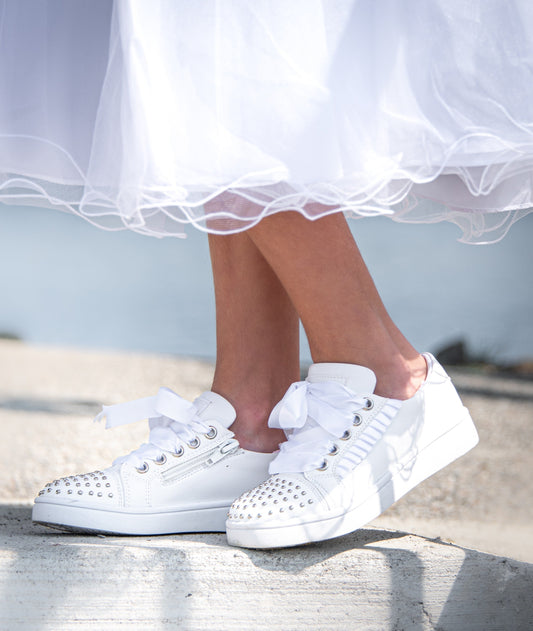 Anna White Communion Shoes | La Bavetta Children's Boutique | NYC