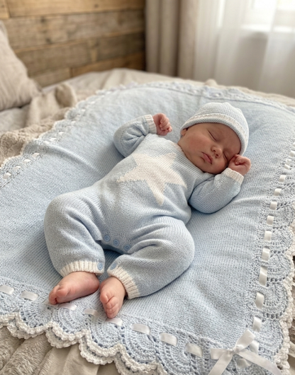 Baby Knit 3-Piece Set – Blue Star