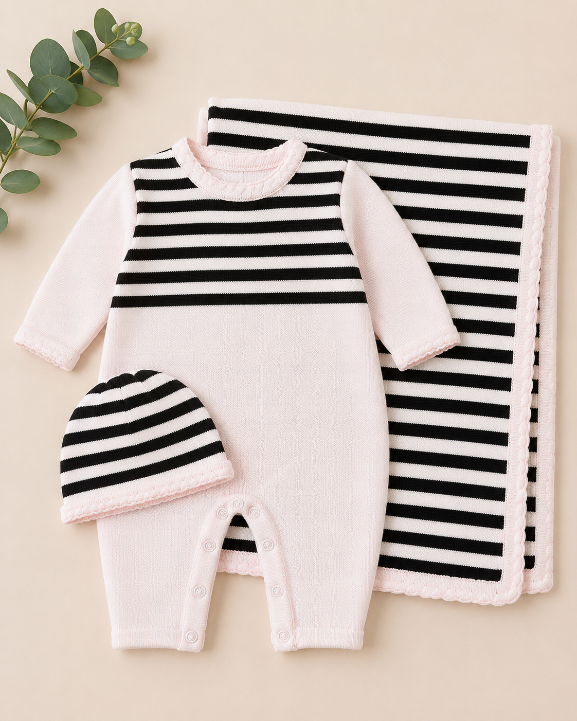 Classic Stripe Take-Me-Home Set — Baby Girl
