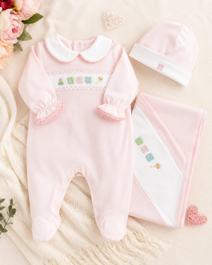 Baby  Girls pink cotton Take me home set