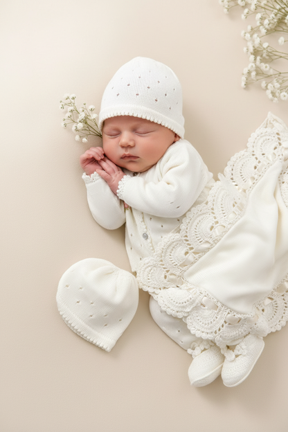 Ivory Rose Knit 5-Piece Take-Home Set Sophia
