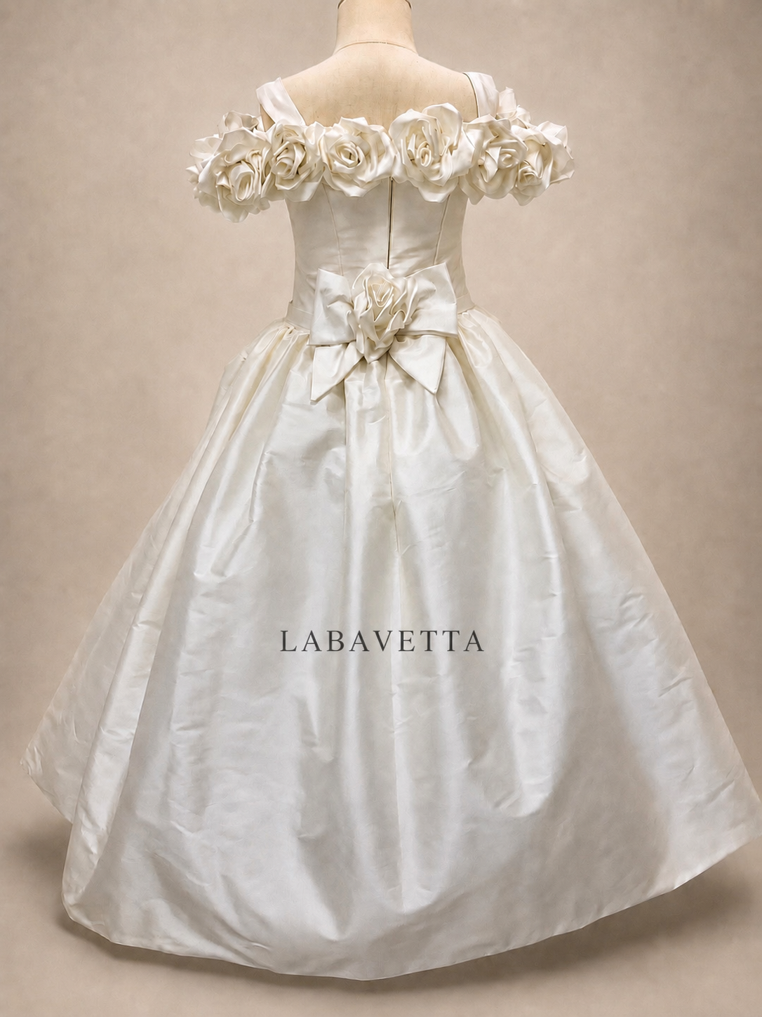 Ivory Rose Shoulder Ball Gown – First Communion & Flower Girl Dress / JILL