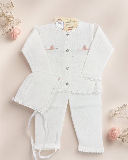 Baby Girl 3-Piece Knit Layette Set / Sophia