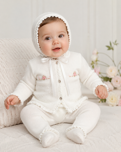 Baby Girl 3-Piece Knit Layette Set / Sophia