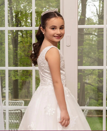 Beaded top communion dress