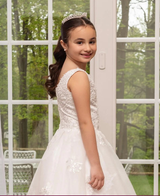 Beaded top communion dress