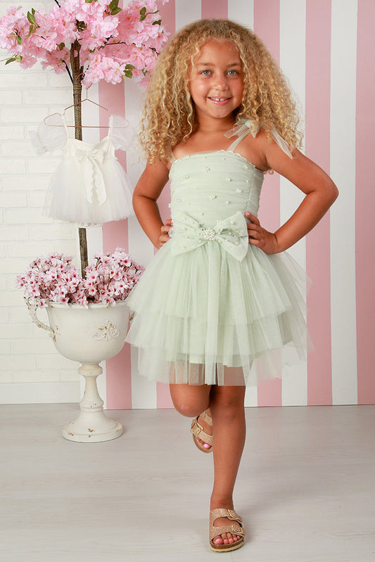 Isaline girls Dress GreenTea by Ooh la la couture