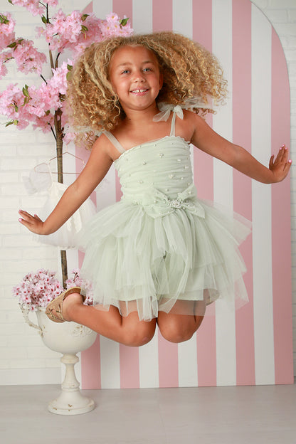 Isaline girls Dress GreenTea by Ooh la la couture