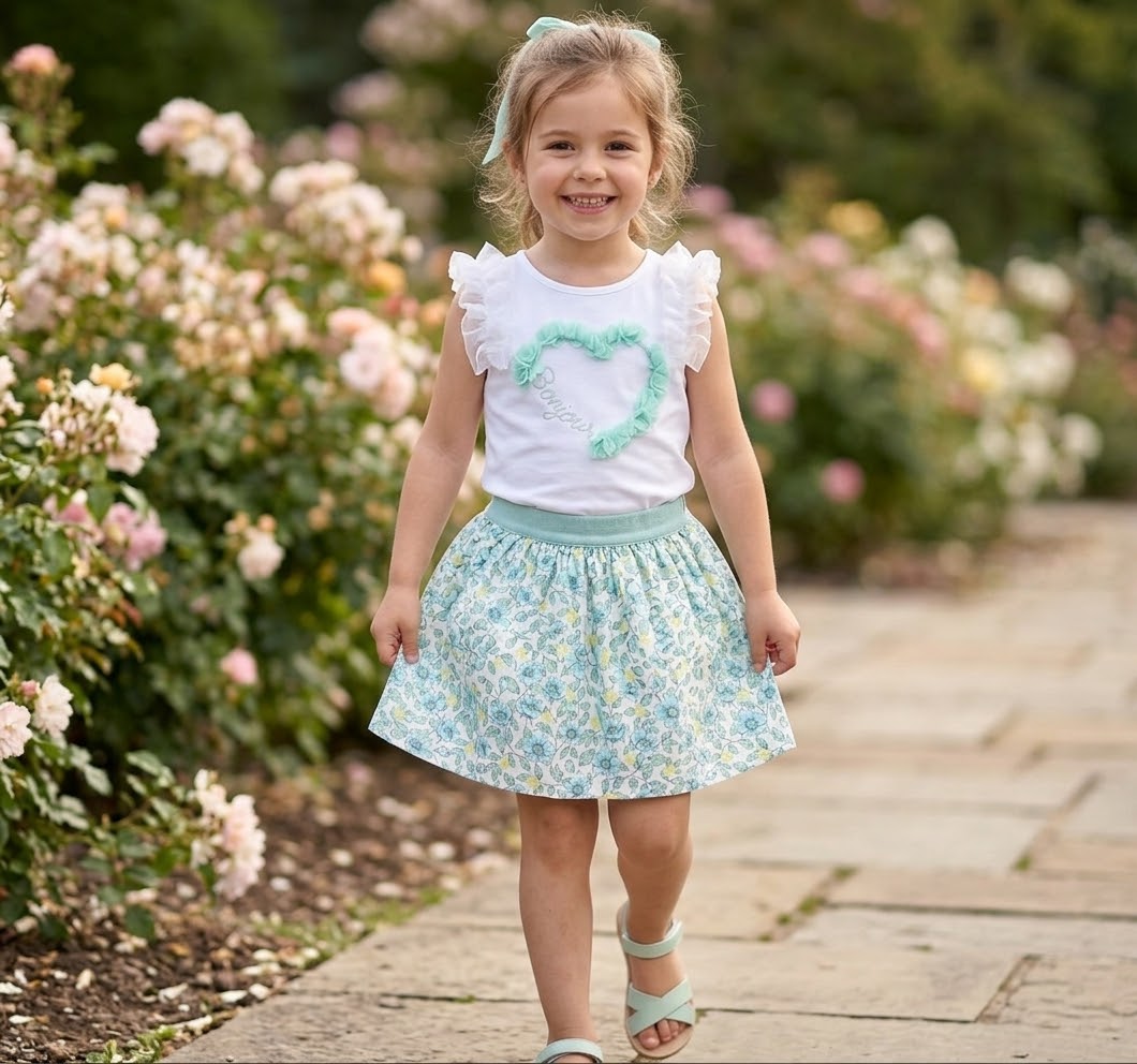 2Pc floral skirt set