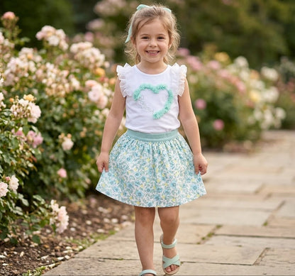 2Pc floral skirt set