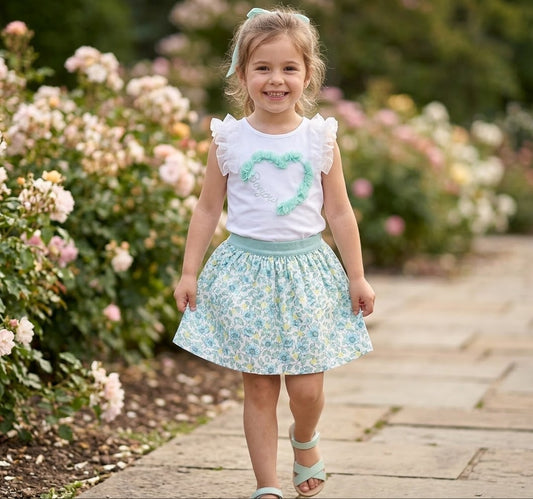 2Pc floral skirt set