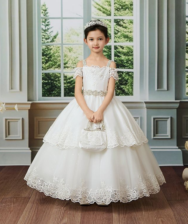 Tiered with Lace Communion Dress