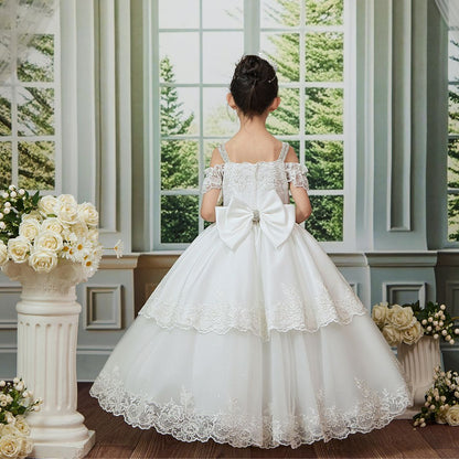Tiered with Lace Communion Dress