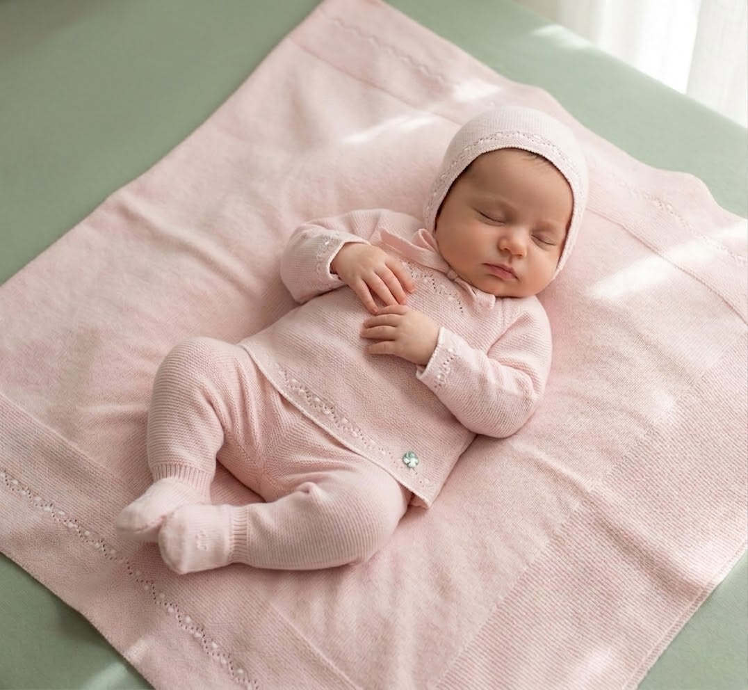 Born to Be Adored -4-Piece Blush Pink Knit Take-Home Set
