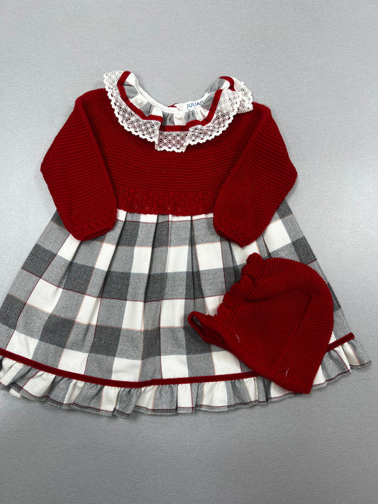 Red Knitte Top Holiday Season Girl Dress