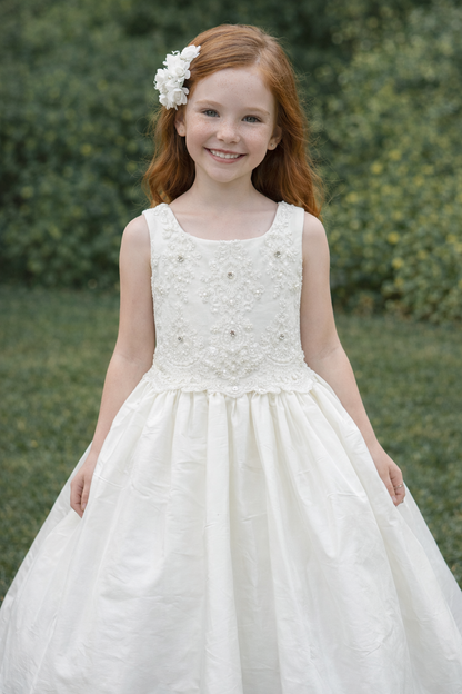 Custome couture 100% silk communion Dress Gianna