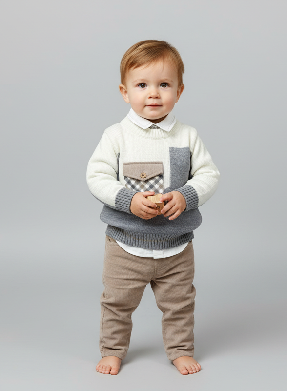 Bimbalo boys Grey & Tan pants set 6873