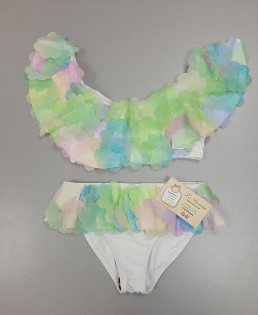 Stella cove white w/ multi color 2pc bathing set