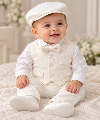 Boys’ Ivory Christening & Special Occasion Outfit Made In Italy